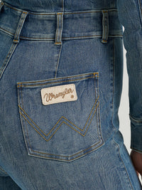 Wrangler x Lainey Wilson L/S Catsuit Flare in Rock Wash