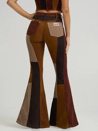 Wrangler x Lainey Wilson Patchwork Corduroy Bell Jean in Brown