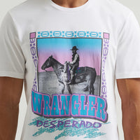 Wrangler Men's S/S Reissue 90's Desperado Graphic Tee in Bright White