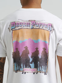 Wrangler Men's S/S Reissue Brushpopper Graphic Tee in Bright White