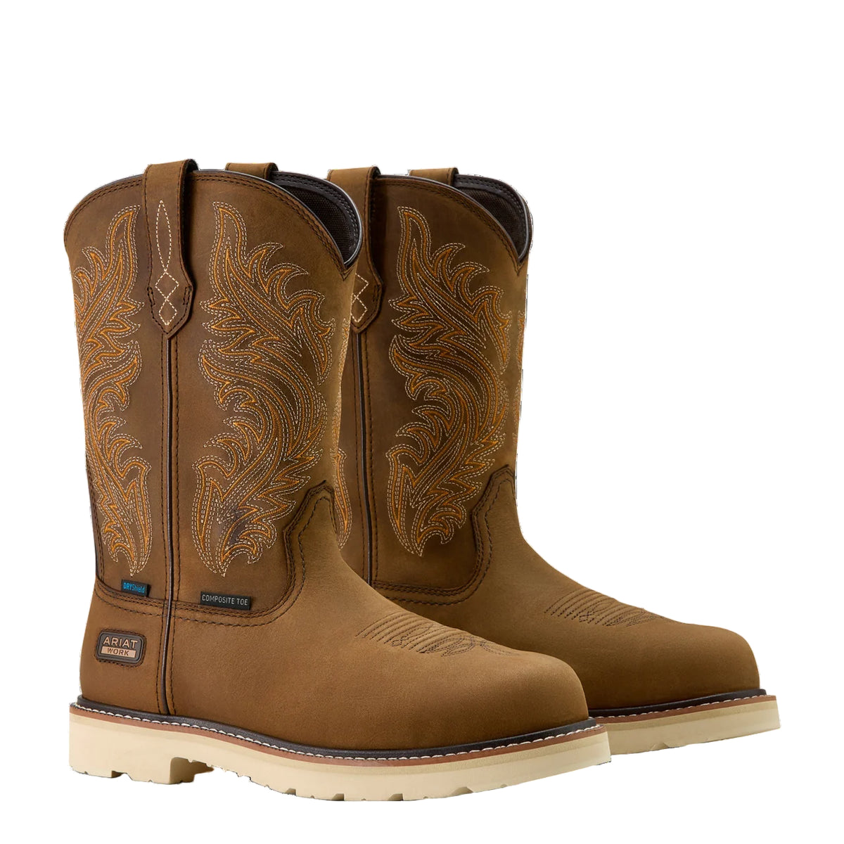 Ariat Men's Activator Argo Waterproof Round Toe Composite Toe Work Boot in Distressed Brown