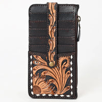 American Darling Buckstitched Floral Tooled Leather Card Wallet