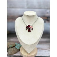 16" Handmade Thunderbird Sterling Silver Necklace in Dahlia Rose