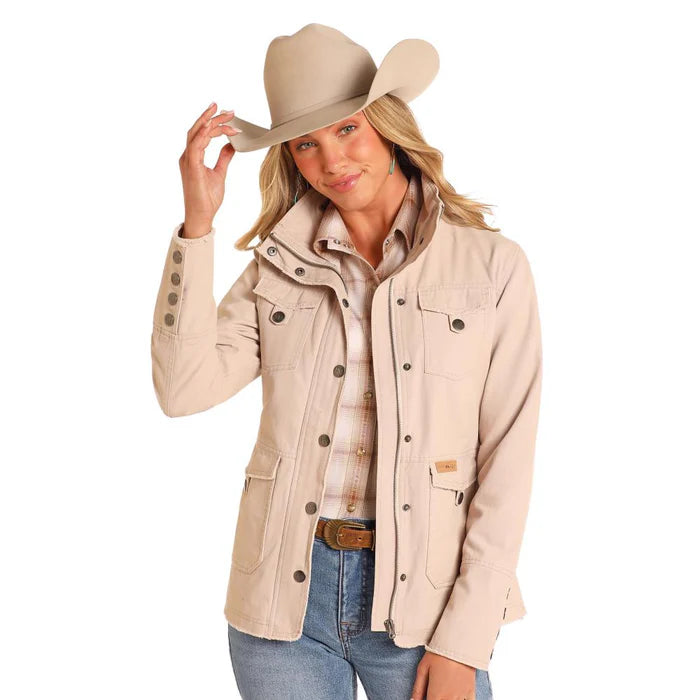 Powder River Outfitters Women's Canvas Jacket in Beige