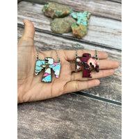 16" Handmade Thunderbird Sterling Silver Necklace in Dahlia Rose