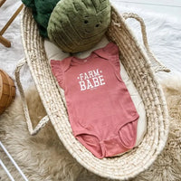 American Farm Co. Baby & Toddler Girl's "Farm Babe" Onesie's & Tee's in Mauve