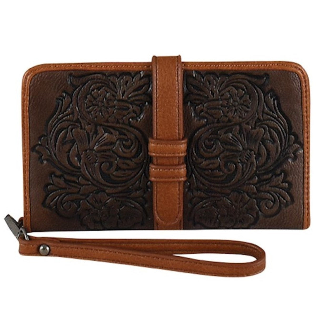 Justin Women's Floral Embossed Leather Wallet