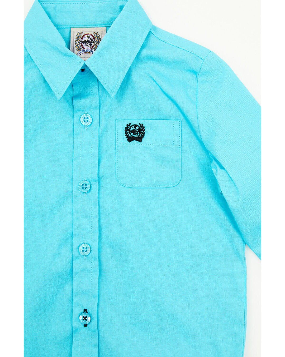 Cinch Baby & Toddler Boy's L/S Solid Turquoise Button Down Shirt