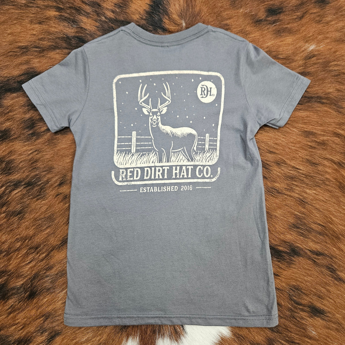 Red Dirt Hat Co. Youth "Big Buck" Graphic Tee in Grey