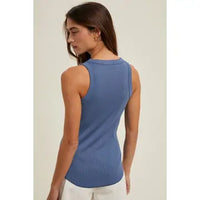 Women's Crew Neck Ribbed Knit Tank Top (Available in 12 Color Options!)