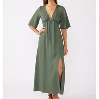 Women's Empire Waist Maxi Dress in Olive