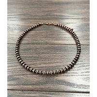 20" Handmade Copper Rondelle Navajo Inspired Bead Necklace