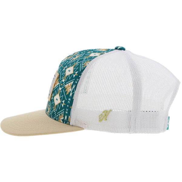 Hooey Youth "Doc" Teal & White Aztec Trucker Hat