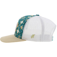 Hooey Youth "Doc" Teal & White Aztec Trucker Hat