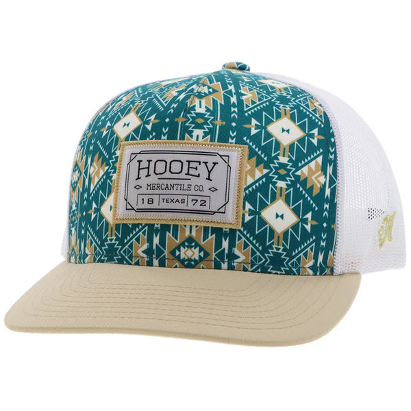 Hooey Youth "Doc" Teal & White Aztec Trucker Hat