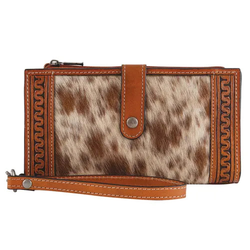 Justin Women's Hair On Hide Serpentine Tan Leather Wallet