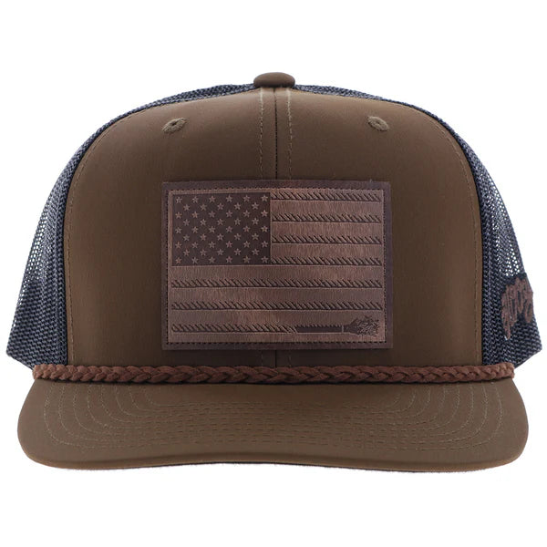Hooey Youth "Liberty Roper" Rope Trucker Hat in Brown & Black
