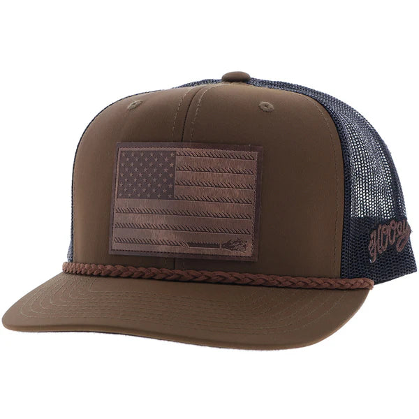 Hooey Youth "Liberty Roper" Rope Trucker Hat in Brown & Black