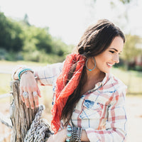 West & Co. Metallic Silver & Turquoise Disc Beaded Teardrop Earrings