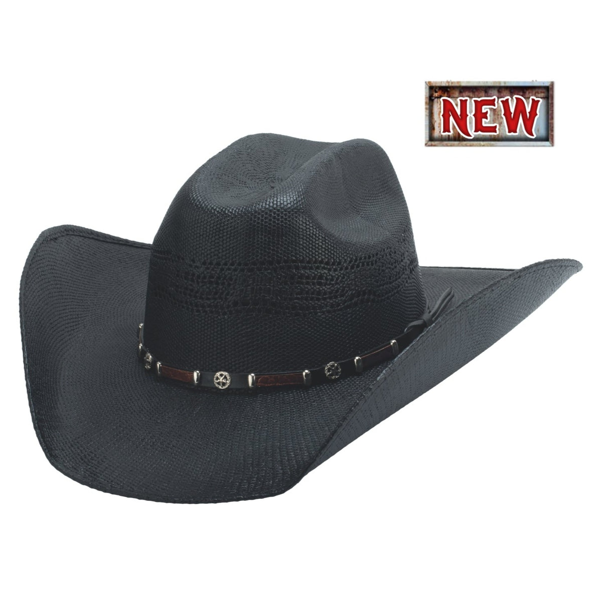 Bullhide Go-Round Bangora Straw Hat in Black