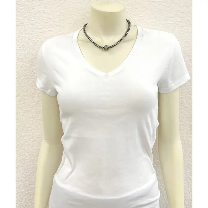 16" Silver Navajo Inspired Bead Necklace