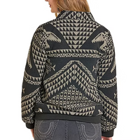 Powder River Outfitters Women's Aztec Bomber Jacket in Black