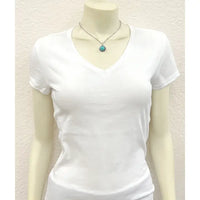 16" Silver Chain Turquoise Pendant Necklace