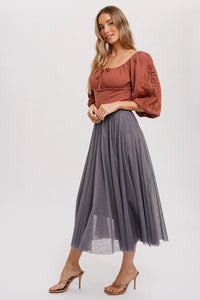 Women's Tulle Midi Skirt (Available in Three Colors)