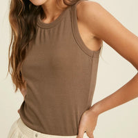 Women's Crew Neck Ribbed Knit Tank Top (Available in 12 Color Options!)