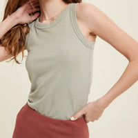 Women's Crew Neck Ribbed Knit Tank Top (Available in 12 Color Options!)