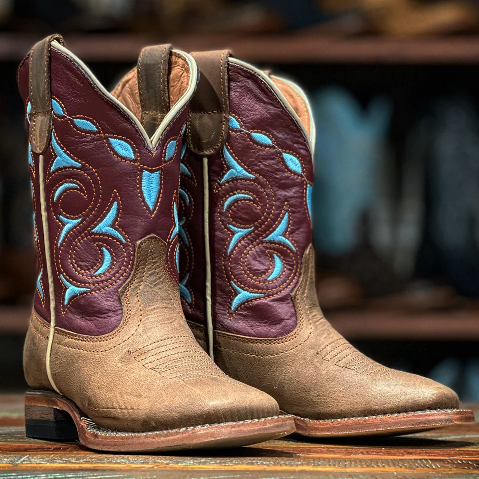 Tanner Mark Bingham Kids Boots in Crackle Honey