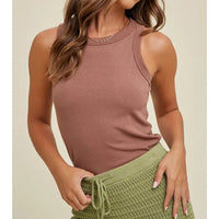 Women's Crew Neck Ribbed Knit Tank Top (Available in 12 Color Options!)