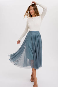 Women's Tulle Midi Skirt (Available in Three Colors)