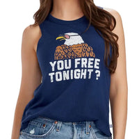 Women's You Free Tonight? Eagle Tank Top in Navy
