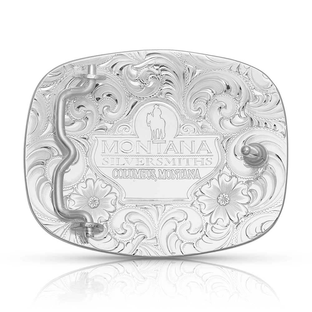 Grand Cowboy Silver Belt Buckle By Montana Silversmiths
