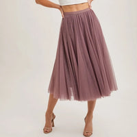 Women's Tulle Midi Skirt (Available in Three Colors)