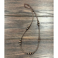 22" Cluster Copper Navajo Inspired Bead Necklace