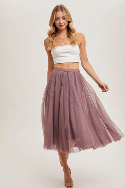 Women's Tulle Midi Skirt (Available in Three Colors)