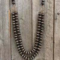 J Forks Two Strand Wood Bead Necklace