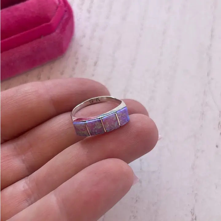 Sterling Silver Pink Stackable Ring