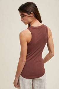 Women's Crew Neck Ribbed Knit Tank Top (Available in 12 Color Options!)