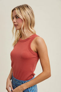 Women's Crew Neck Ribbed Knit Tank Top (Available in 12 Color Options!)
