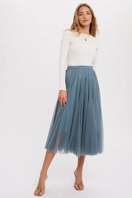 Women's Tulle Midi Skirt (Available in Three Colors)