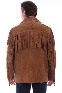 Scully Men's Suede Leather Fringe Jacket in Cinnamon