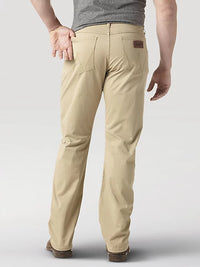 Wrangler Retro Men's Slim Fit Straight Twill Pant- Fawn