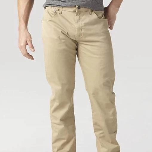 Wrangler Retro Men's Slim Fit Straight Twill Pant- Fawn