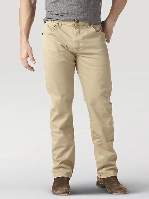 Wrangler Retro Men's Slim Fit Straight Twill Pant- Fawn