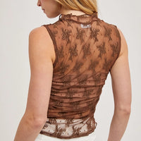 Women's Sheer Floral Lace Mesh Tank Top (Available in 3 Color Options)