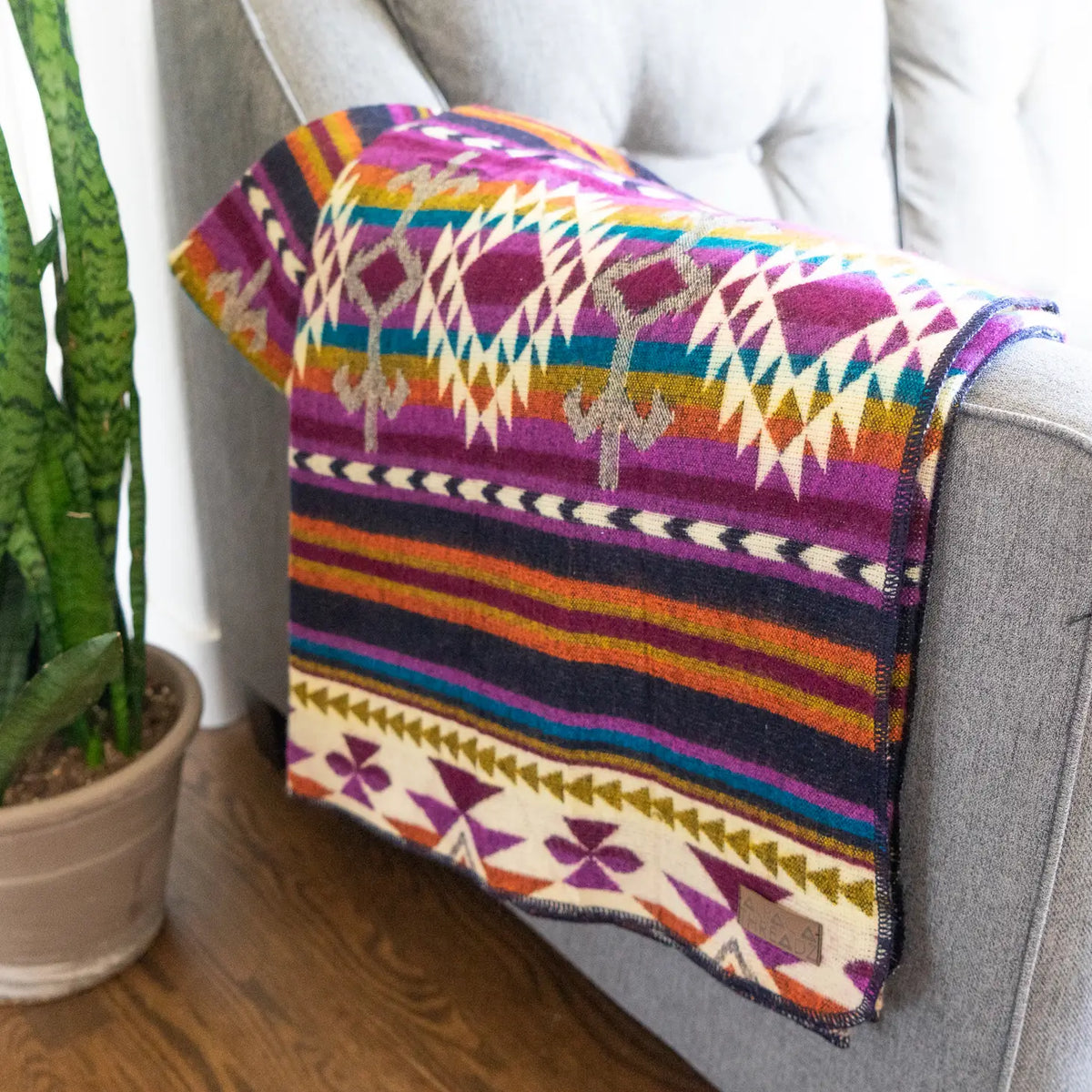 Andean Alpaca Wool Blanket - Amethyst