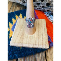 Sterling Silver Pink Dream Mojave Thunderbird Adjustable Ring